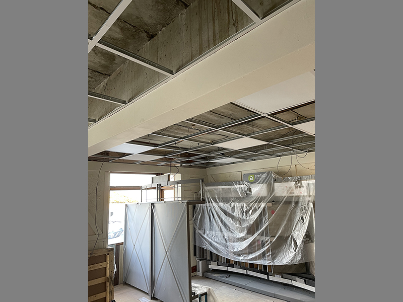 Suspended ceiling starts to go up
